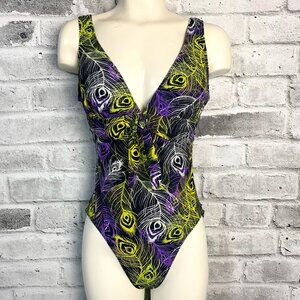 Island Pearls Geometric Print One Piece Swimsuit